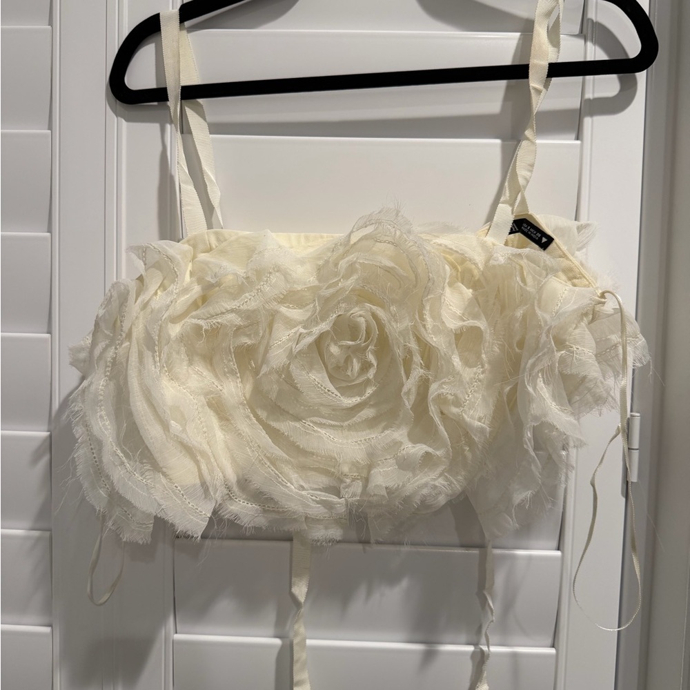 Zara Ivory Textured Top